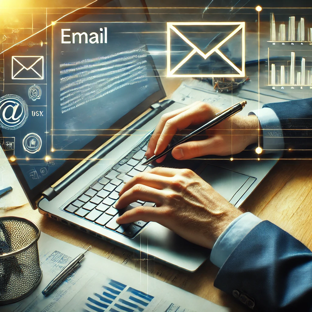 An open email inbox with a highlighted message, symbolizing consistent email marketing.